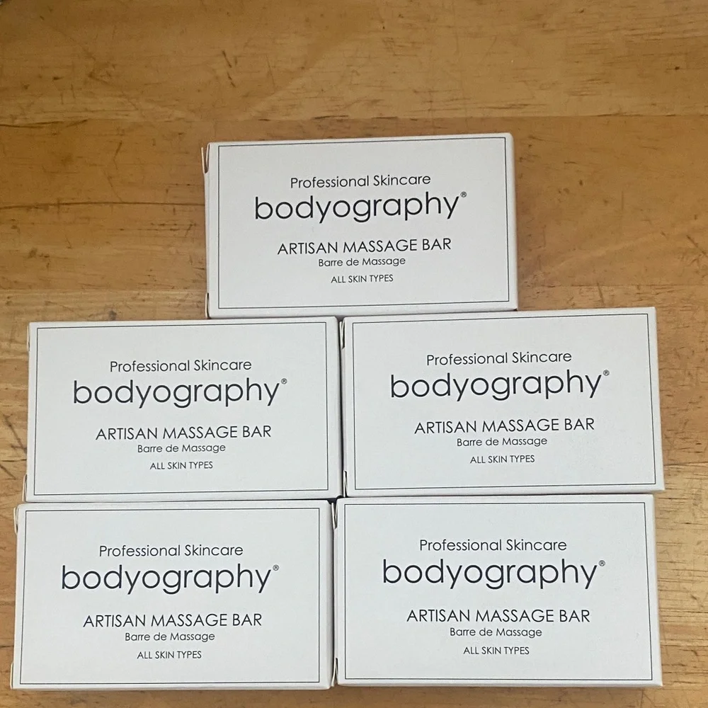 Set of 5 Bodyography Artisan Massage Bar Soap NWT Ea is 1.8oz